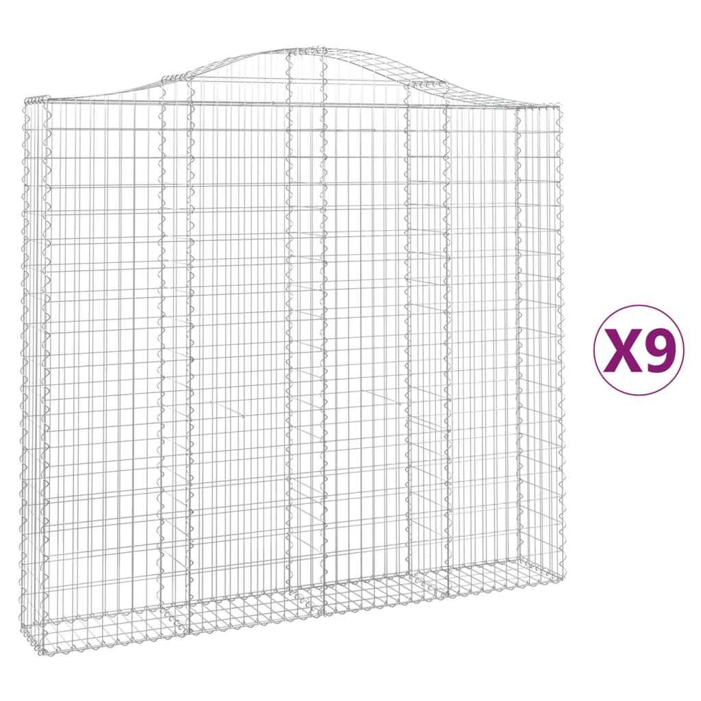 Kaarevat kivikorit 9 kpl 200x30x180/200 cm galvanoitu rauta - Sisustajankoti.fi