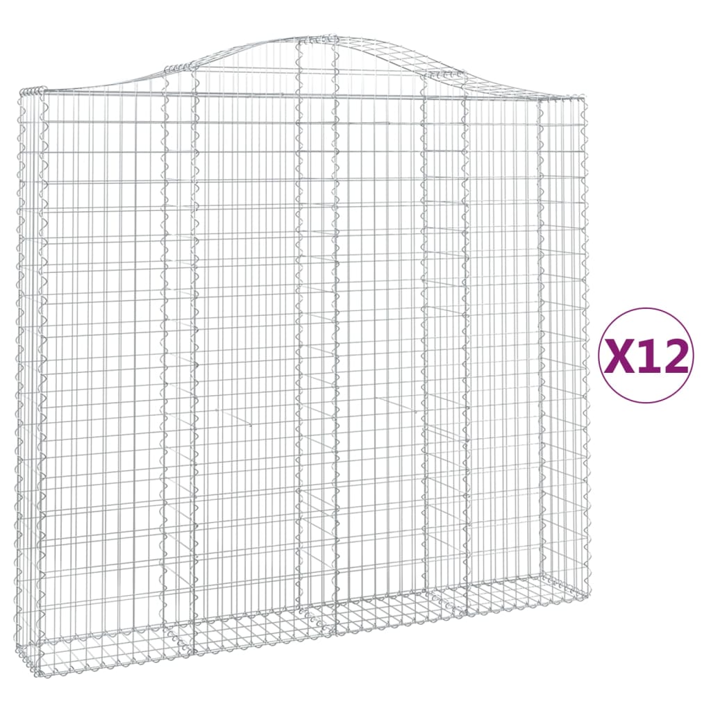 Kaarevat kivikorit 12 kpl 200x30x180/200 cm galvanoitu rauta - Sisustajankoti.fi