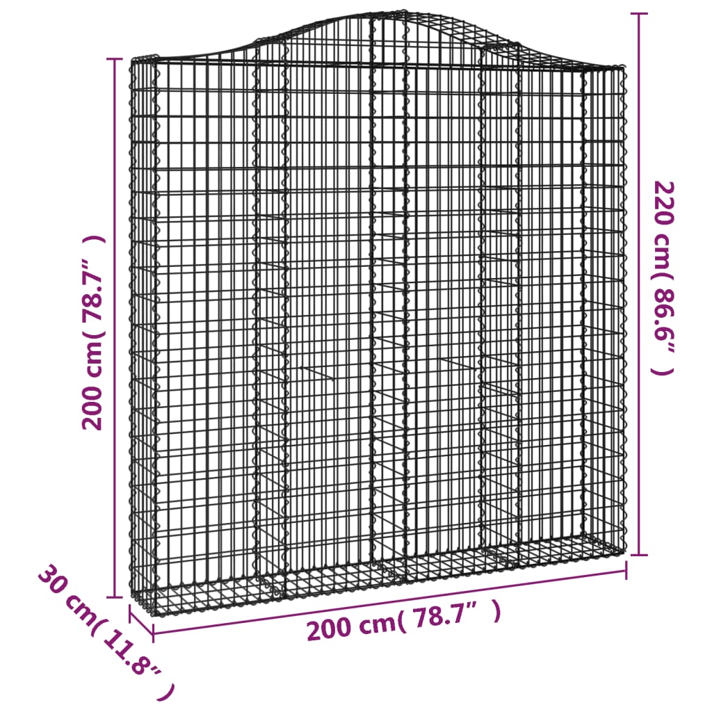 Kaarevat kivikorit 2 kpl 200x30x200/220 cm galvanoitu rauta - Sisustajankoti.fi