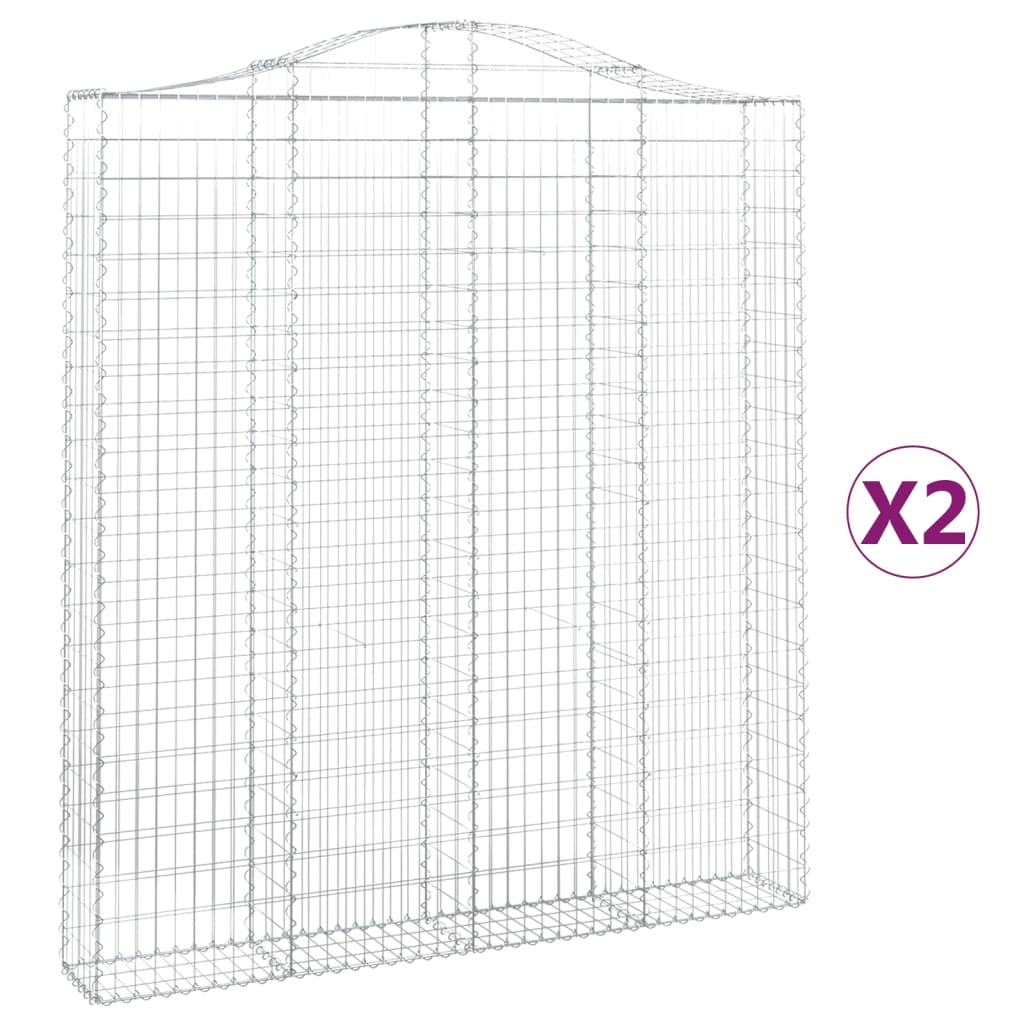 Kaarevat kivikorit 2 kpl 200x30x220/240 cm galvanoitu rauta - Sisustajankoti.fi