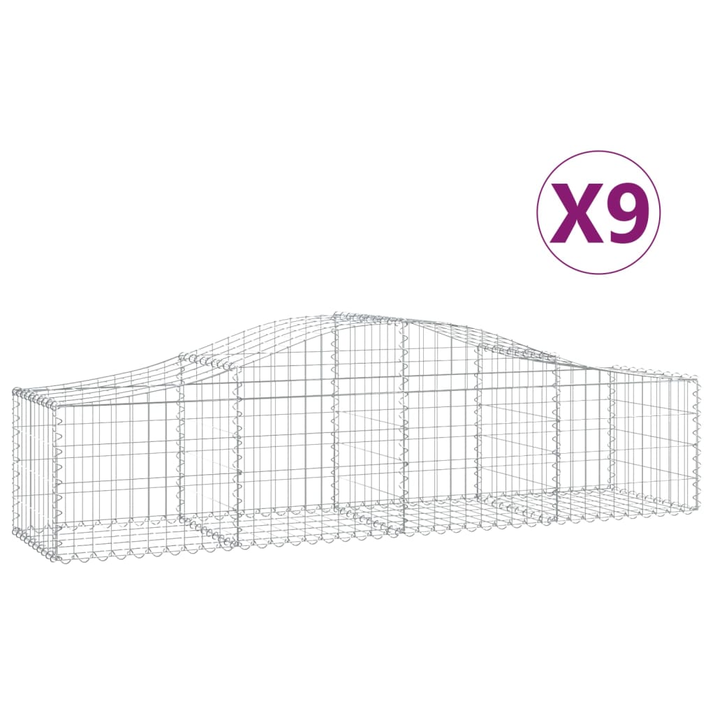 Kaarevat kivikorit 9 kpl 200x50x40/60 cm galvanoitu rauta - Sisustajankoti.fi