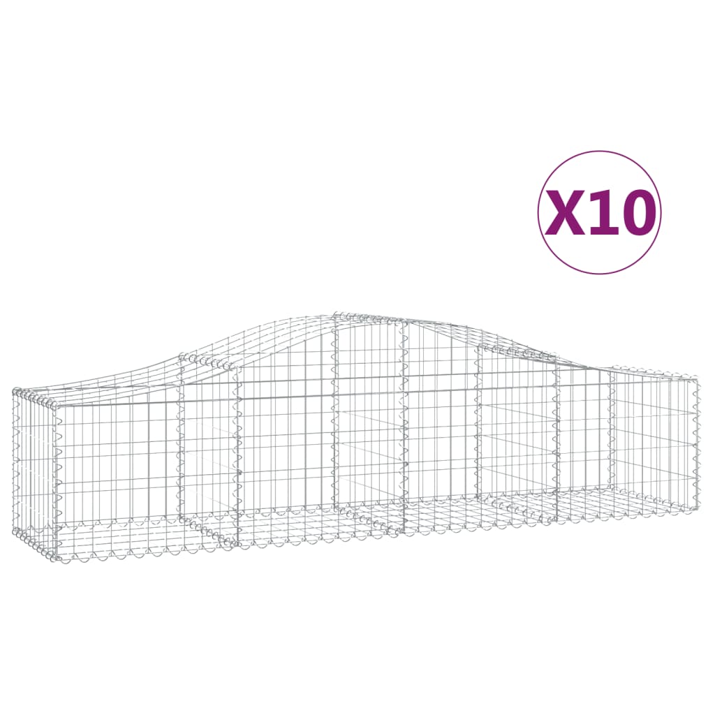 Kaarevat kivikorit 10 kpl 200x50x40/60 cm galvanoitu rauta - Sisustajankoti.fi