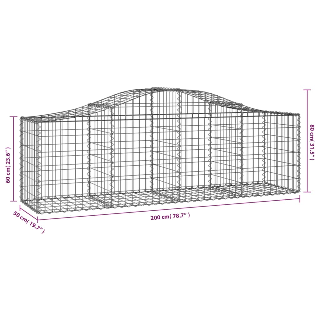 Kaarevat kivikorit 3 kpl 200x50x60/80 cm galvanoitu rauta - Sisustajankoti.fi