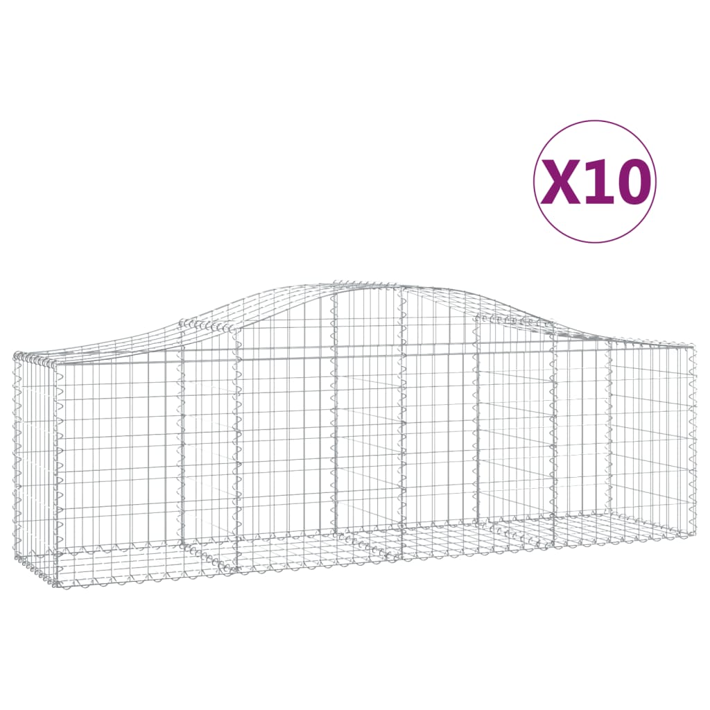Kaarevat kivikorit 10 kpl 200x50x60/80 cm galvanoitu rauta - Sisustajankoti.fi