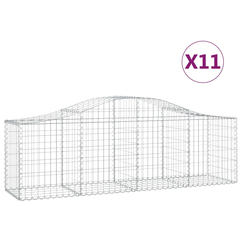 Kaarevat kivikorit 11 kpl 200x50x60/80 cm galvanoitu rauta - Sisustajankoti.fi