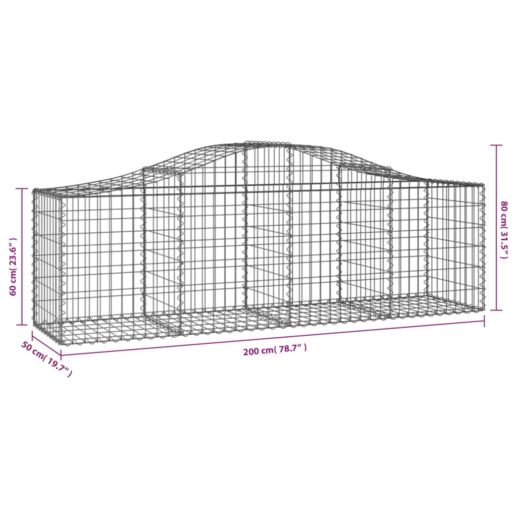 Kaarevat kivikorit 25 kpl 200x50x60/80 cm galvanoitu rauta - Sisustajankoti.fi