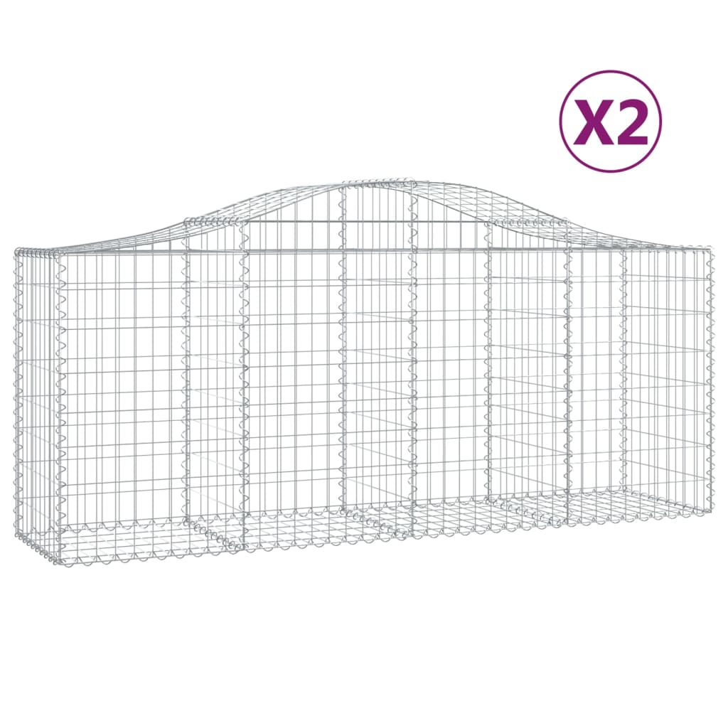 Kaarevat kivikorit 2 kpl 200x50x80/100 cm galvanoitu rauta - Sisustajankoti.fi