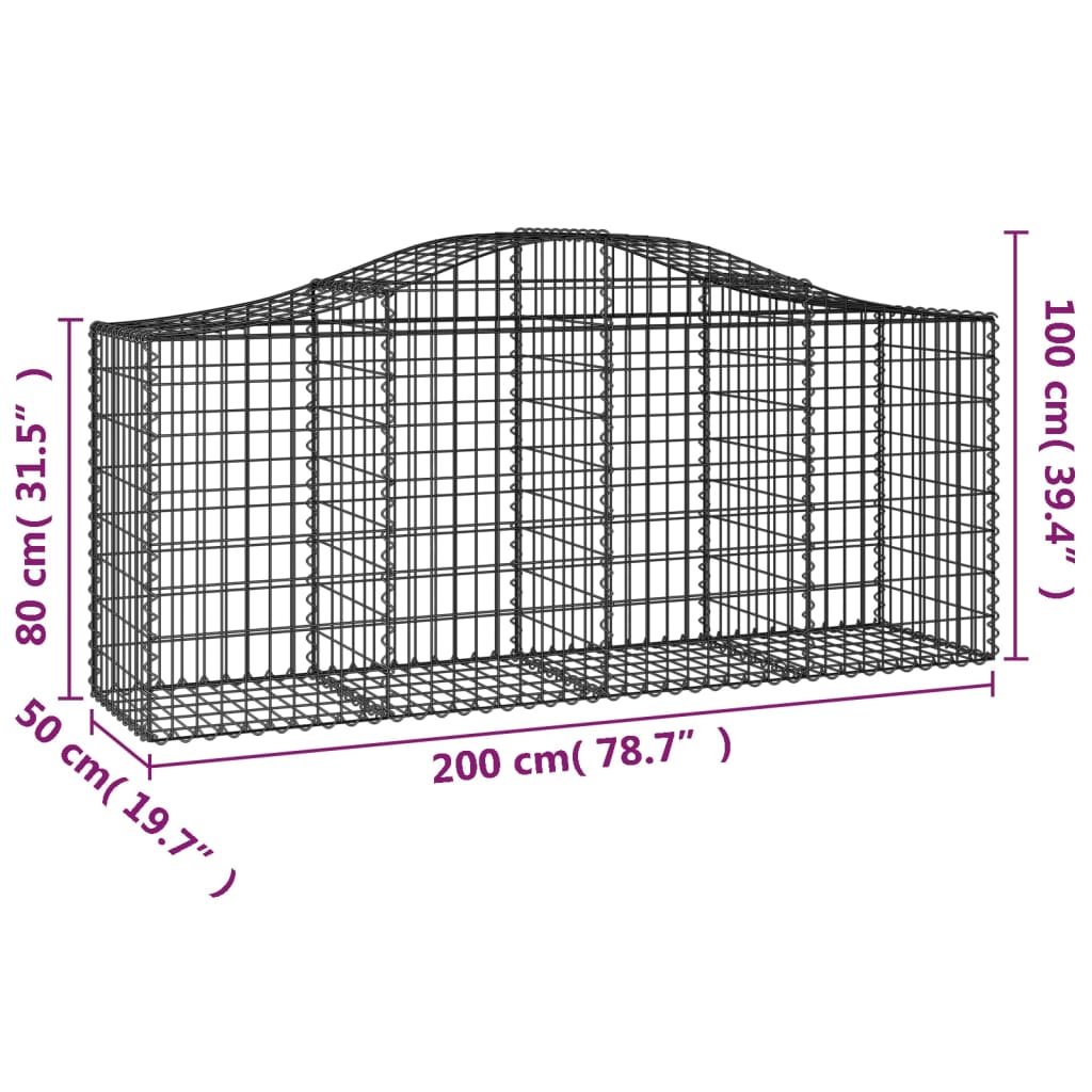 Kaarevat kivikorit 2 kpl 200x50x80/100 cm galvanoitu rauta - Sisustajankoti.fi