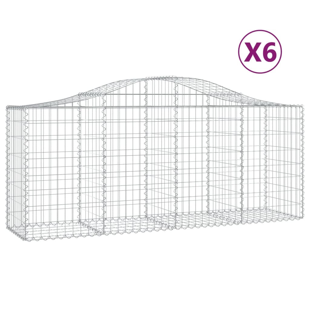 Kaarevat kivikorit 6 kpl 200x50x80/100 cm galvanoitu rauta - Sisustajankoti.fi
