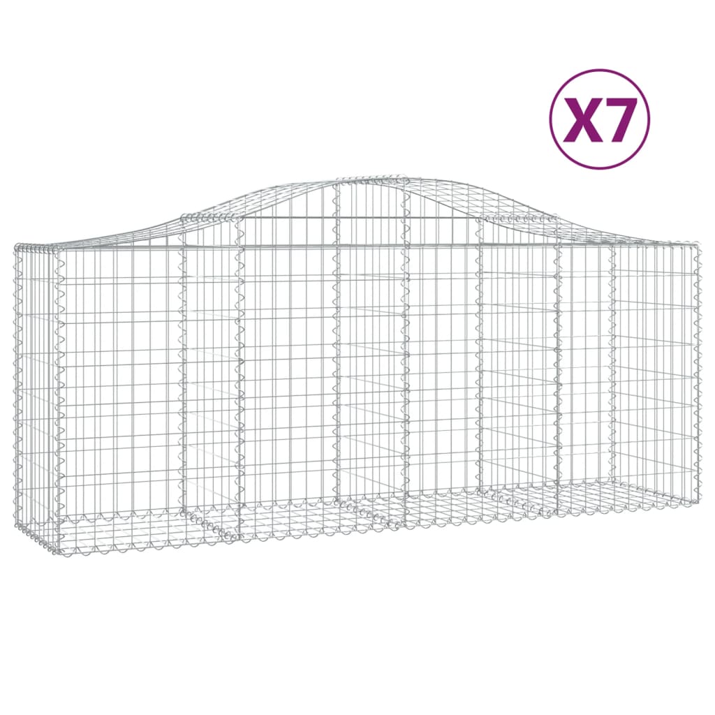 Kaarevat kivikorit 7 kpl 200x50x80/100 cm galvanoitu rauta - Sisustajankoti.fi