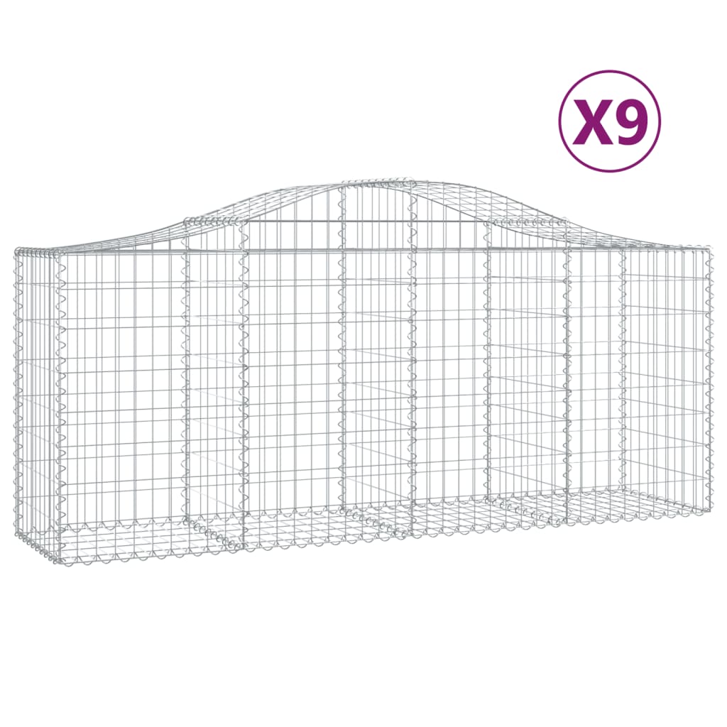 Kaarevat kivikorit 9 kpl 200x50x80/100 cm galvanoitu rauta - Sisustajankoti.fi