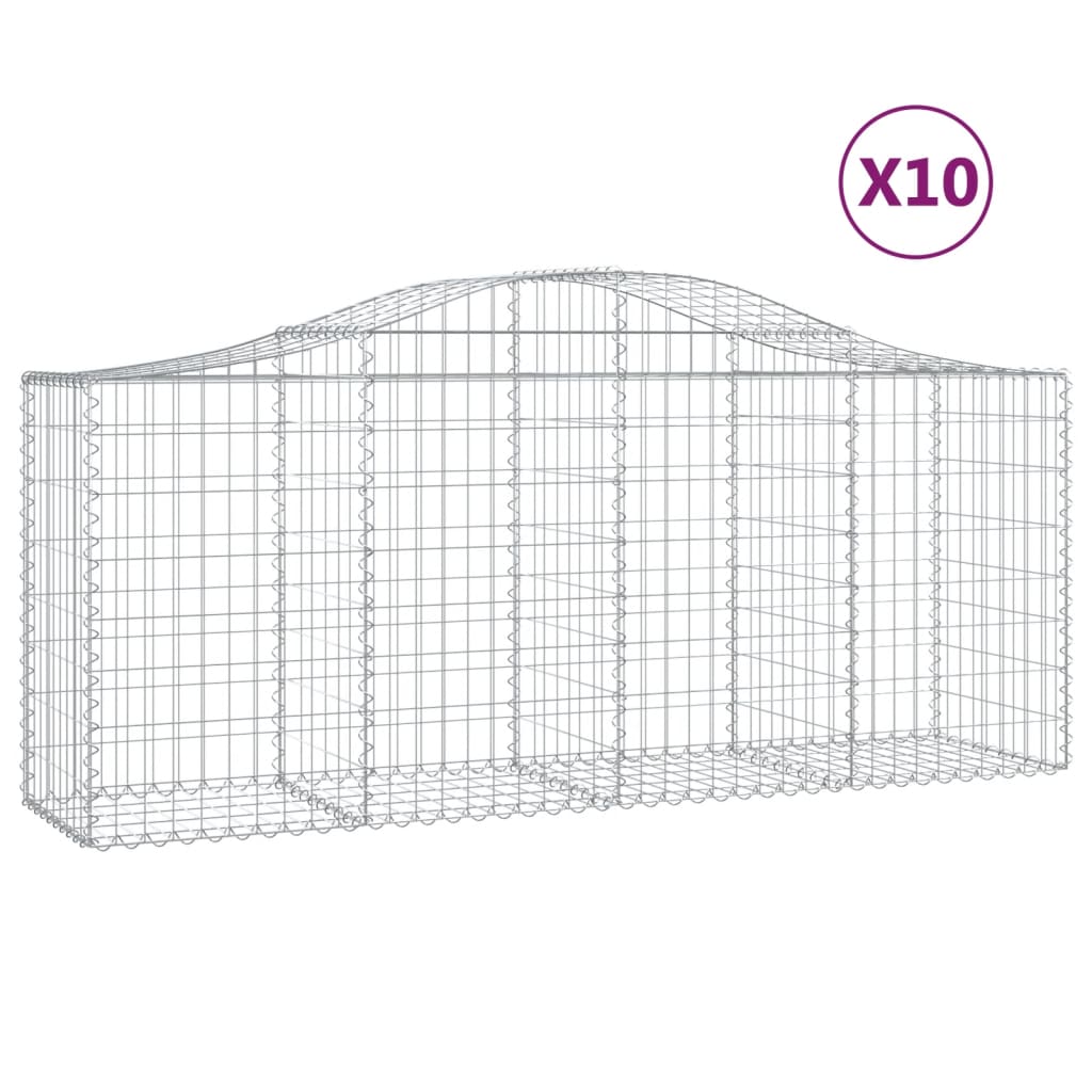 Kaarevat kivikorit 10 kpl 200x50x80/100 cm galvanoitu rauta - Sisustajankoti.fi