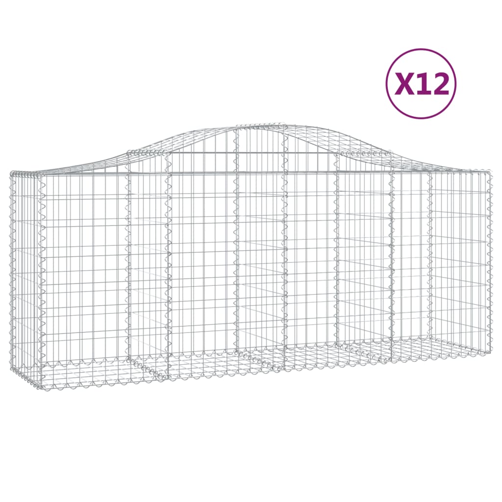 Kaarevat kivikorit 12 kpl 200x50x80/100 cm galvanoitu rauta - Sisustajankoti.fi