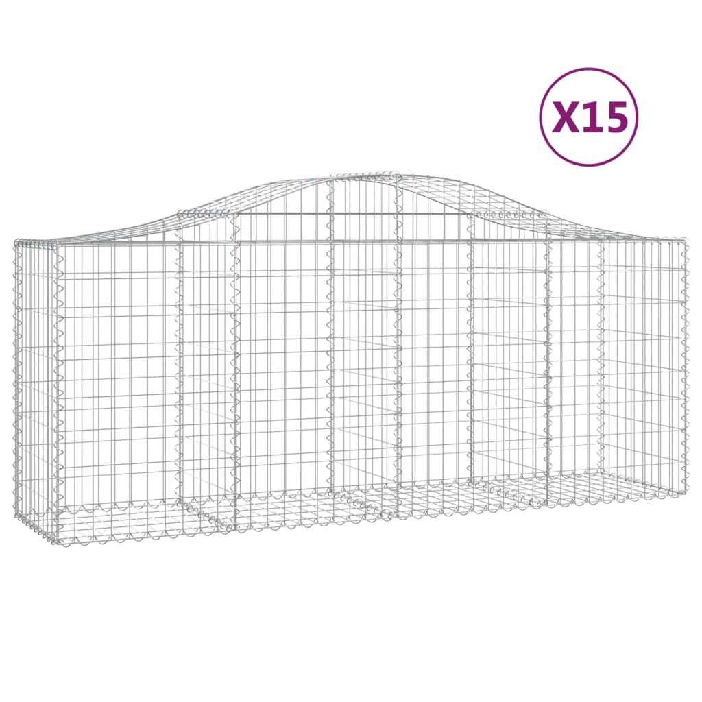 Kaarevat kivikorit 15 kpl 200x50x80/100 cm galvanoitu rauta - Sisustajankoti.fi