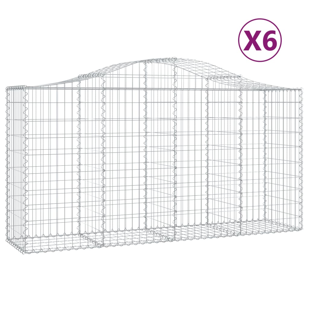 Kaarevat kivikorit 6 kpl 200x50x100/120 cm galvanoitu rauta - Sisustajankoti.fi