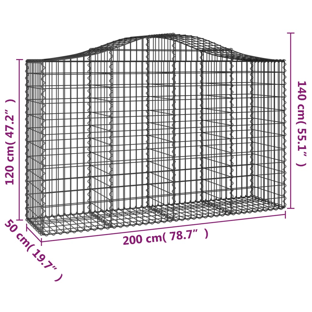 Kaarevat kivikorit 6 kpl 200x50x120/140 cm galvanoitu rauta - Sisustajankoti.fi