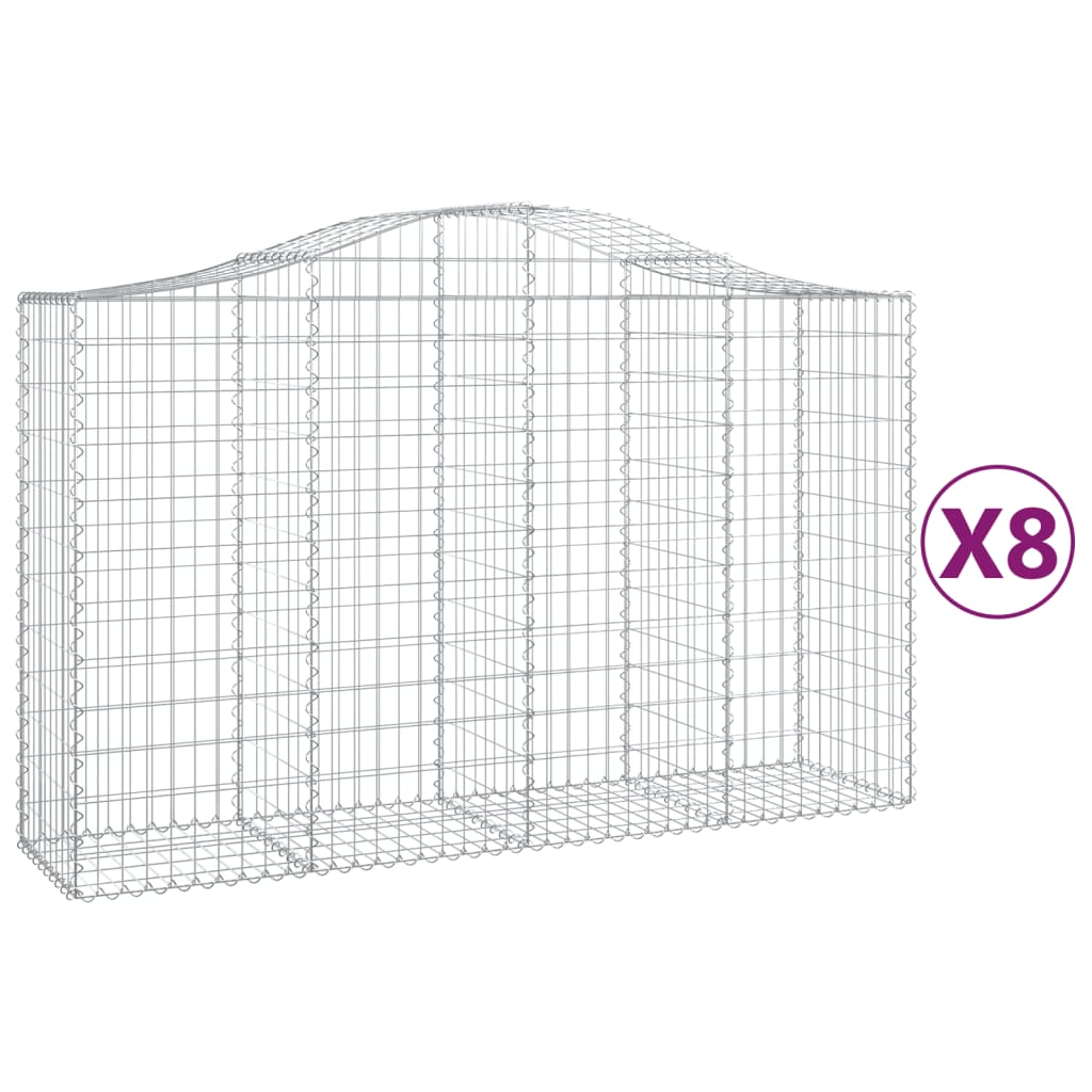 Kaarevat kivikorit 8 kpl 200x50x120/140 cm galvanoitu rauta - Sisustajankoti.fi