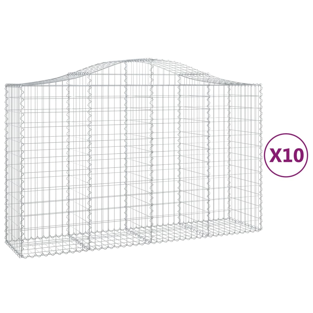 Kaarevat kivikorit 10 kpl 200x50x120/140 cm galvanoitu rauta - Sisustajankoti.fi