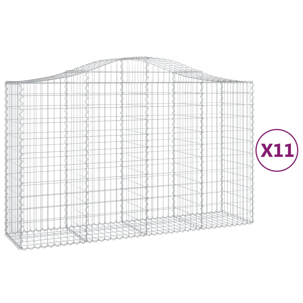 Kaarevat kivikorit 11 kpl 200x50x120/140 cm galvanoitu rauta - Sisustajankoti.fi
