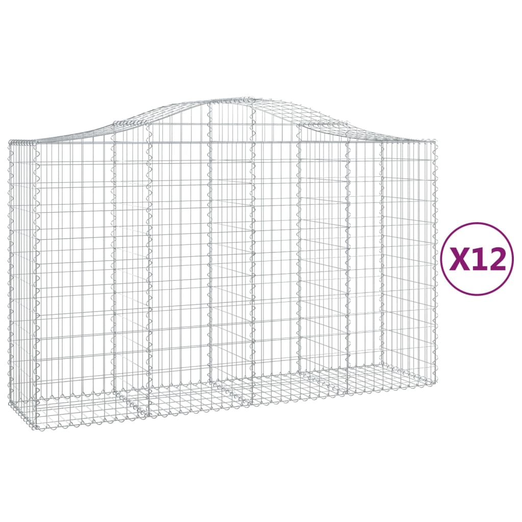 Kaarevat kivikorit 12 kpl 200x50x120/140 cm galvanoitu rauta - Sisustajankoti.fi