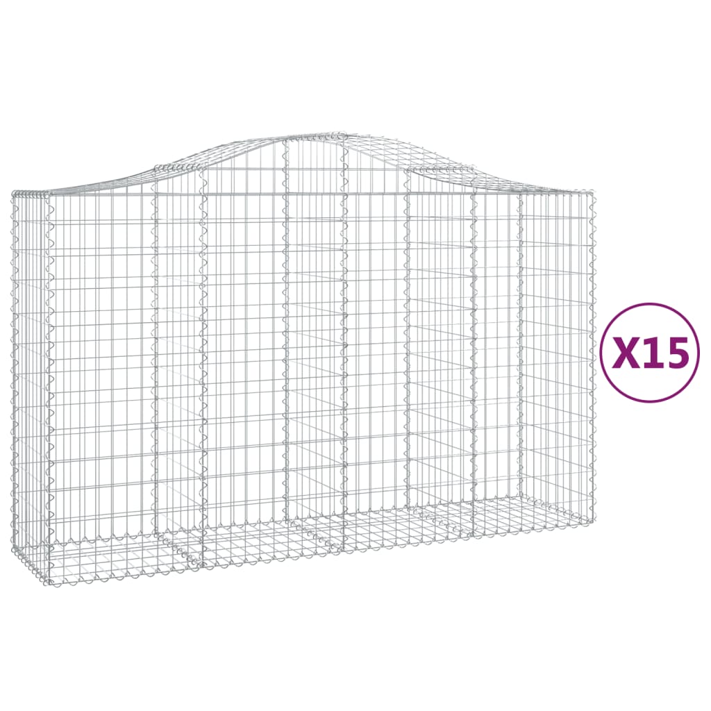 Kaarevat kivikorit 15 kpl 200x50x120/140 cm galvanoitu rauta - Sisustajankoti.fi
