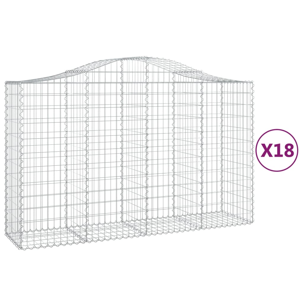 Kaarevat kivikorit 18 kpl 200x50x120/140 cm galvanoitu rauta - Sisustajankoti.fi