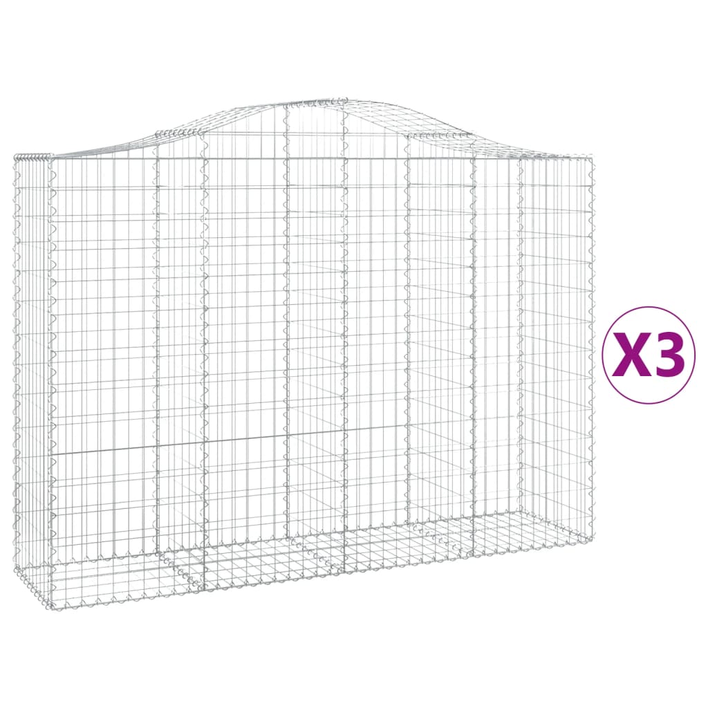 Kaarevat kivikorit 3 kpl 200x50x140/160 cm galvanoitu rauta - Sisustajankoti.fi