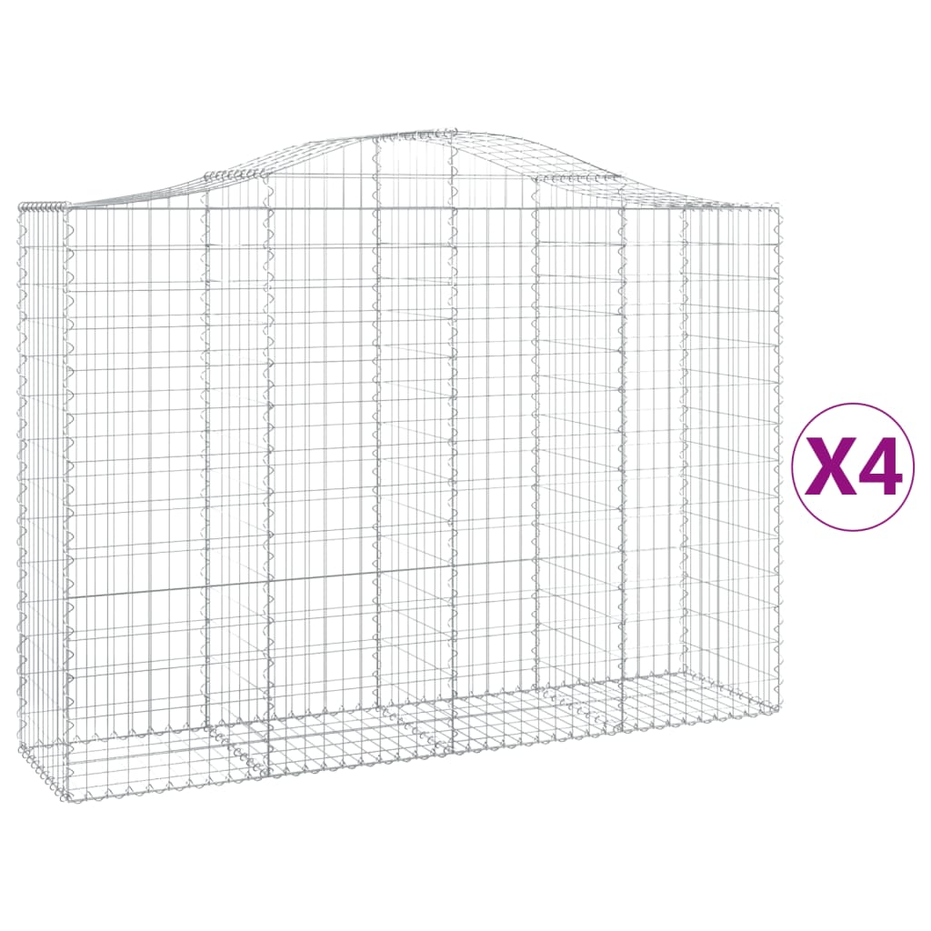 Kaarevat kivikorit 4 kpl 200x50x140/160 cm galvanoitu rauta - Sisustajankoti.fi