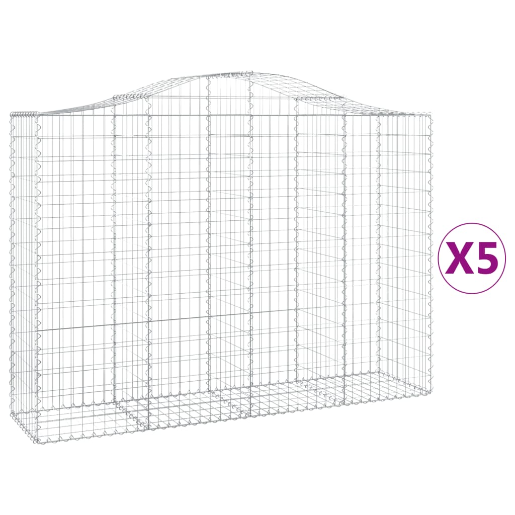 Kaarevat kivikorit 5 kpl 200x50x140/160 cm galvanoitu rauta - Sisustajankoti.fi