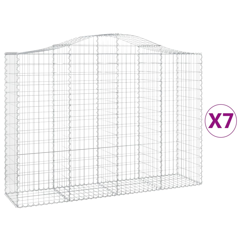 Kaarevat kivikorit 7 kpl 200x50x140/160 cm galvanoitu rauta - Sisustajankoti.fi