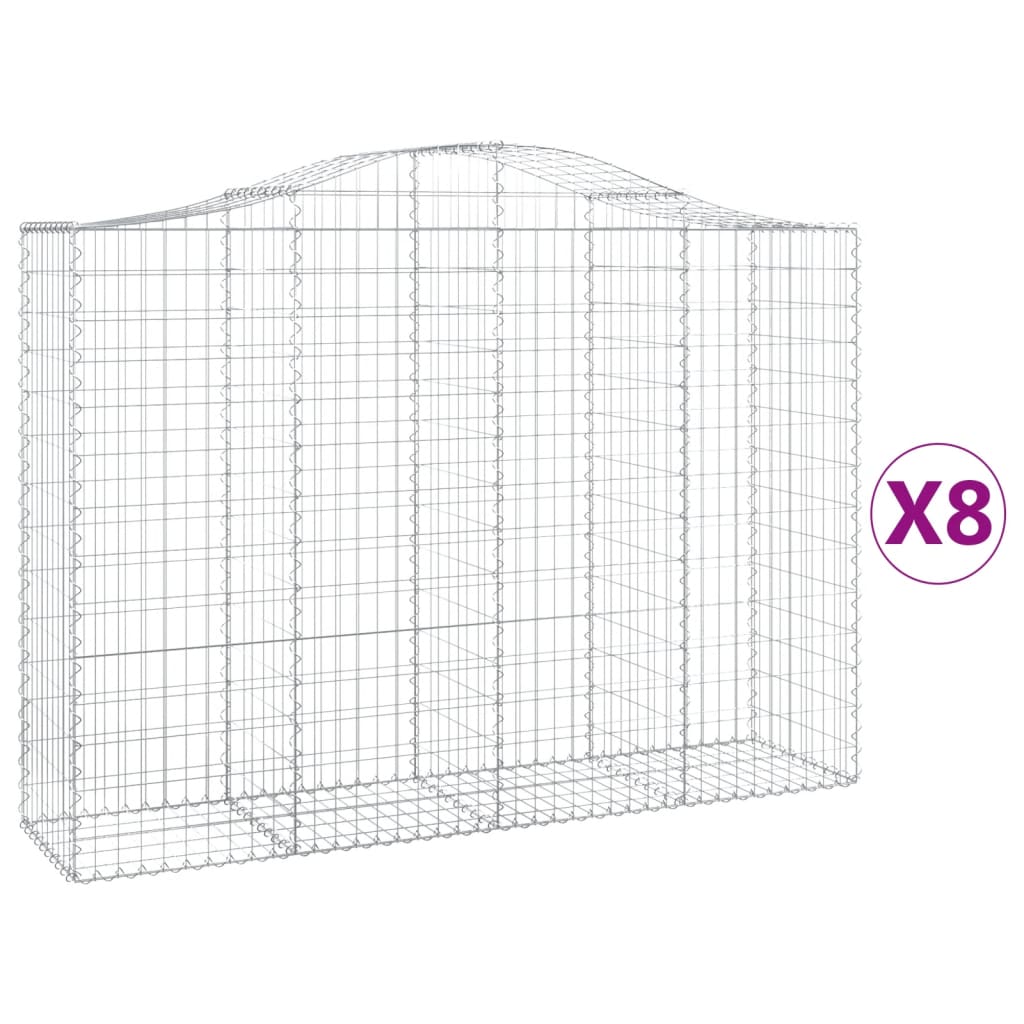 Kaarevat kivikorit 8 kpl 200x50x140/160 cm galvanoitu rauta - Sisustajankoti.fi