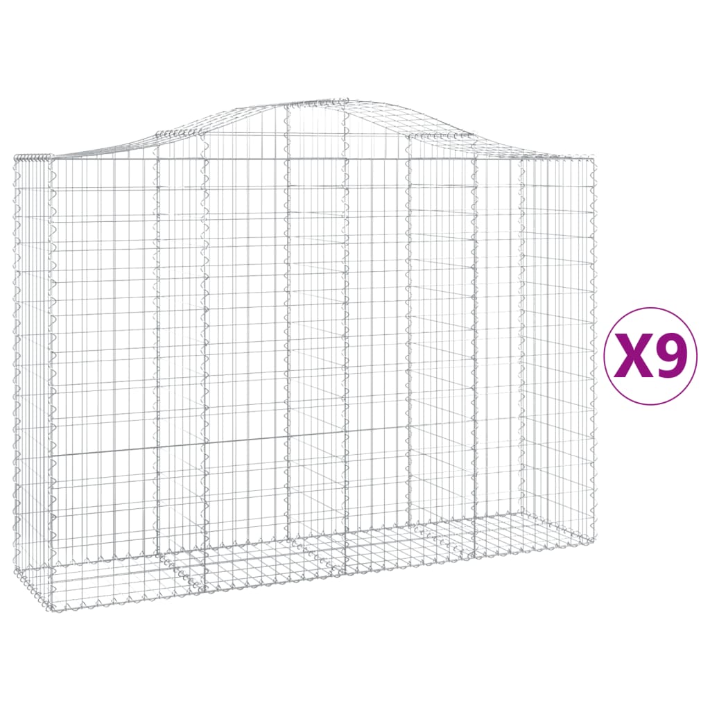 Kaarevat kivikorit 9 kpl 200x50x140/160 cm galvanoitu rauta - Sisustajankoti.fi