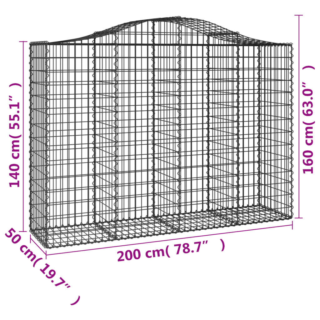 Kaarevat kivikorit 9 kpl 200x50x140/160 cm galvanoitu rauta - Sisustajankoti.fi