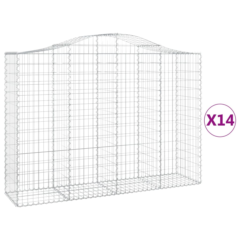 Kaarevat kivikorit 14 kpl 200x50x140/160 cm galvanoitu rauta - Sisustajankoti.fi
