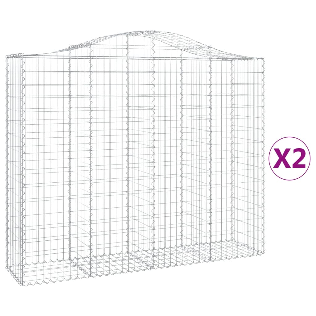 Kaarevat kivikorit 2 kpl 200x50x160/180 cm galvanoitu rauta - Sisustajankoti.fi