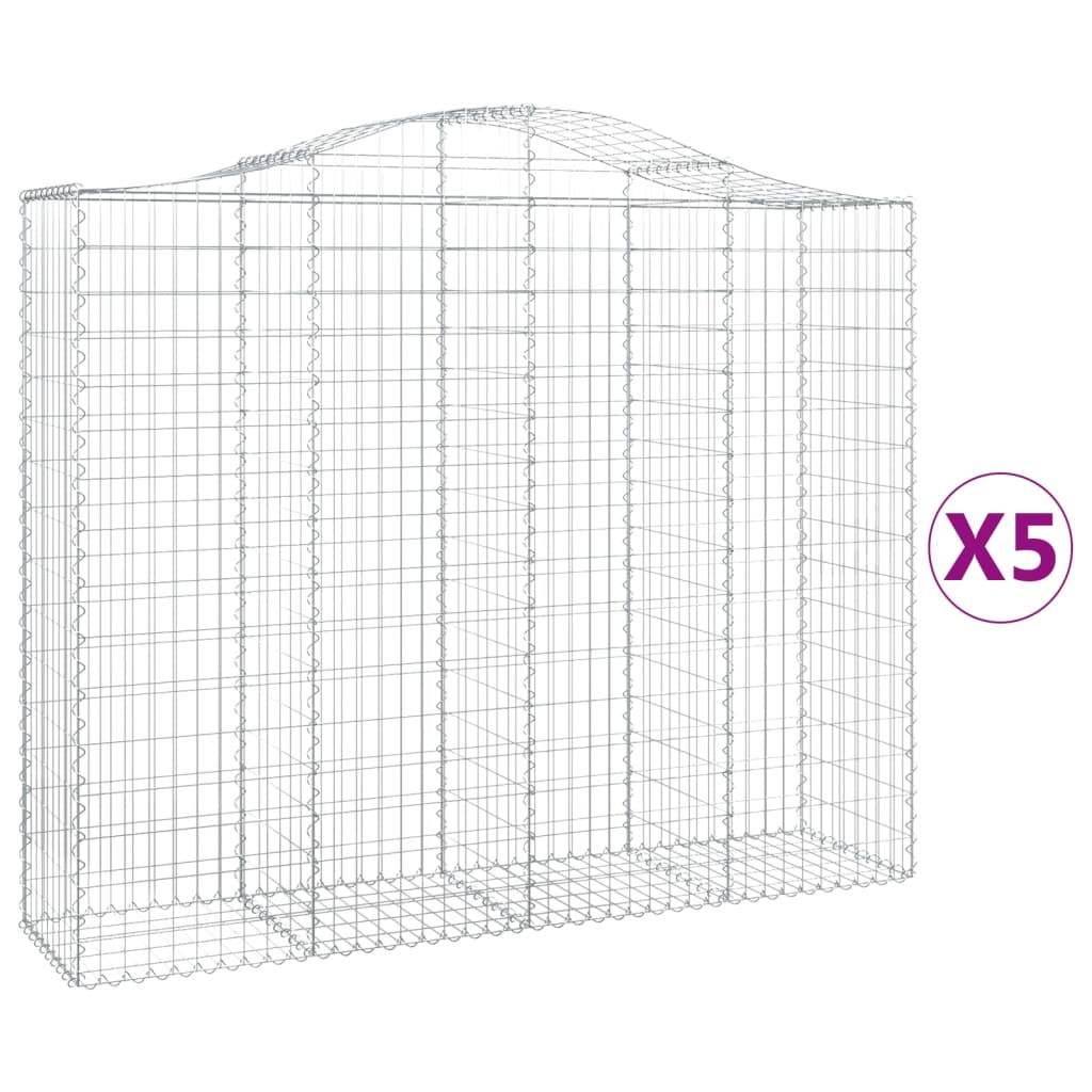 Kaarevat kivikorit 5 kpl 200x50x160/180 cm galvanoitu rauta - Sisustajankoti.fi