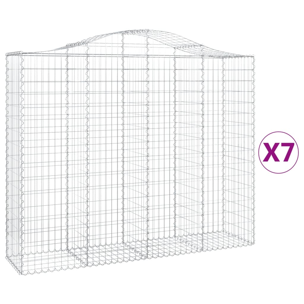 Kaarevat kivikorit 7 kpl 200x50x160/180 cm galvanoitu rauta - Sisustajankoti.fi