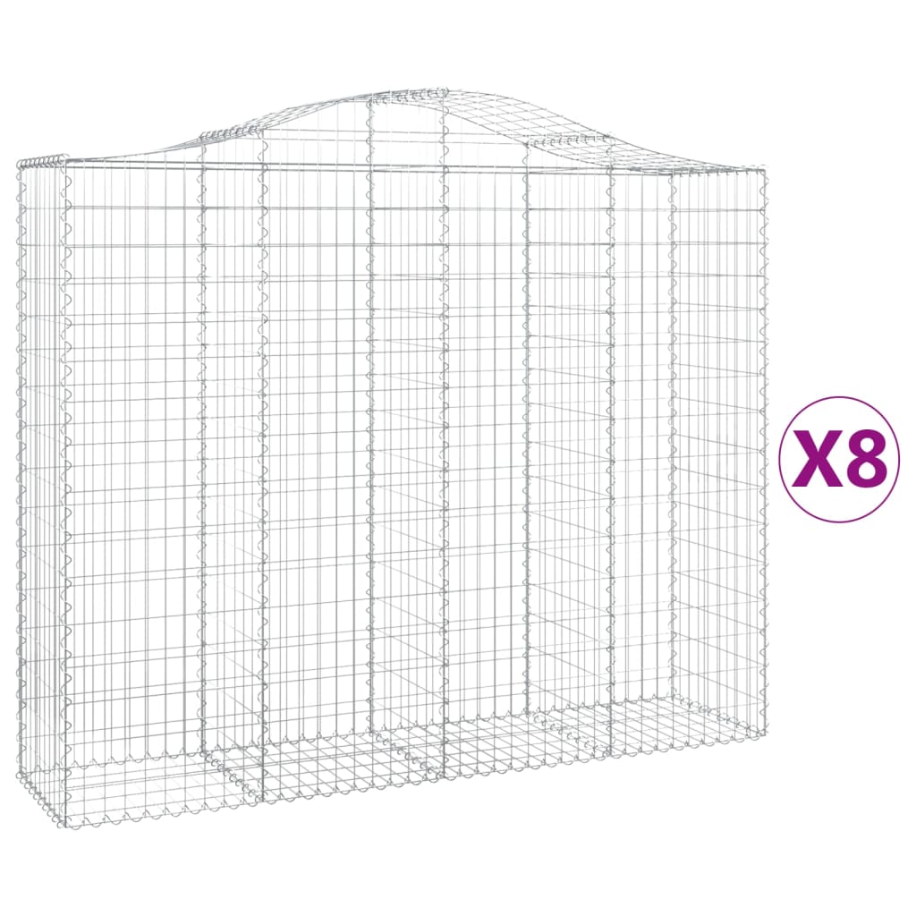 Kaarevat kivikorit 8 kpl 200x50x160/180 cm galvanoitu rauta - Sisustajankoti.fi