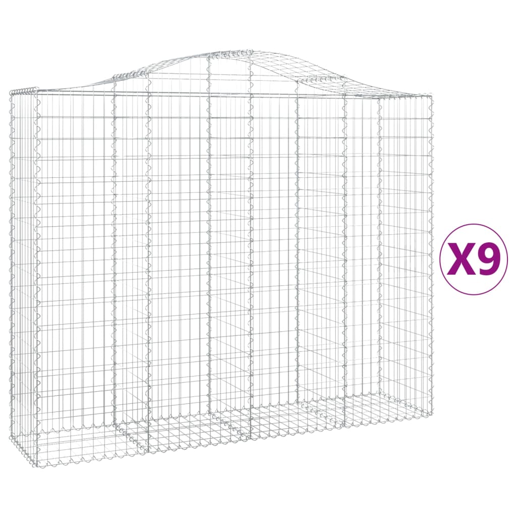 Kaarevat kivikorit 9 kpl 200x50x160/180 cm galvanoitu rauta - Sisustajankoti.fi