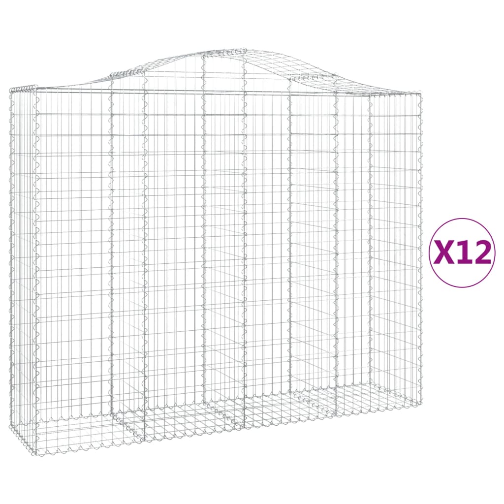 Kaarevat kivikorit 12 kpl 200x50x160/180 cm galvanoitu rauta - Sisustajankoti.fi