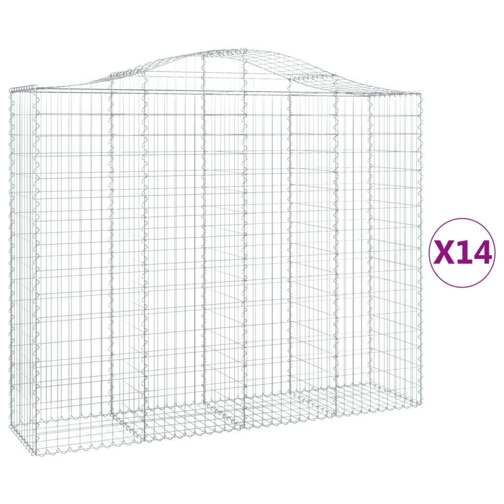 Kaarevat kivikorit 14 kpl 200x50x160/180 cm galvanoitu rauta - Sisustajankoti.fi