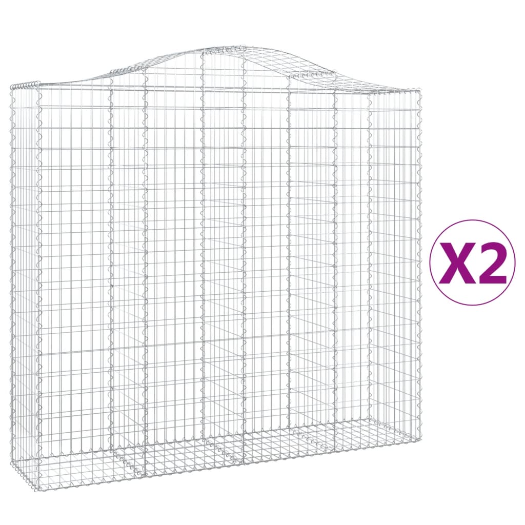 Kaarevat kivikorit 2 kpl 200x50x180/200 cm galvanoitu rauta - Sisustajankoti.fi