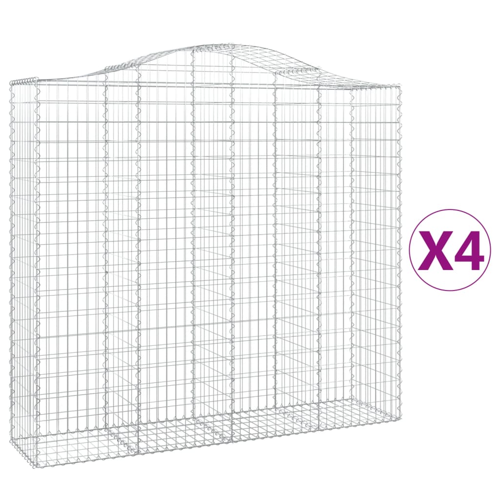 Kaarevat kivikorit 4 kpl 200x50x180/200 cm galvanoitu rauta - Sisustajankoti.fi