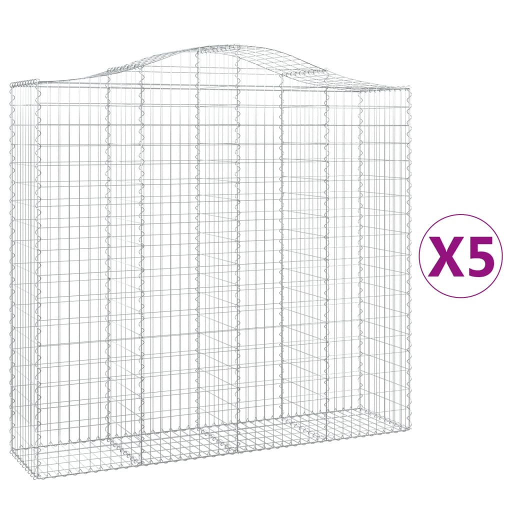 Kaarevat kivikorit 5 kpl 200x50x180/200 cm galvanoitu rauta - Sisustajankoti.fi