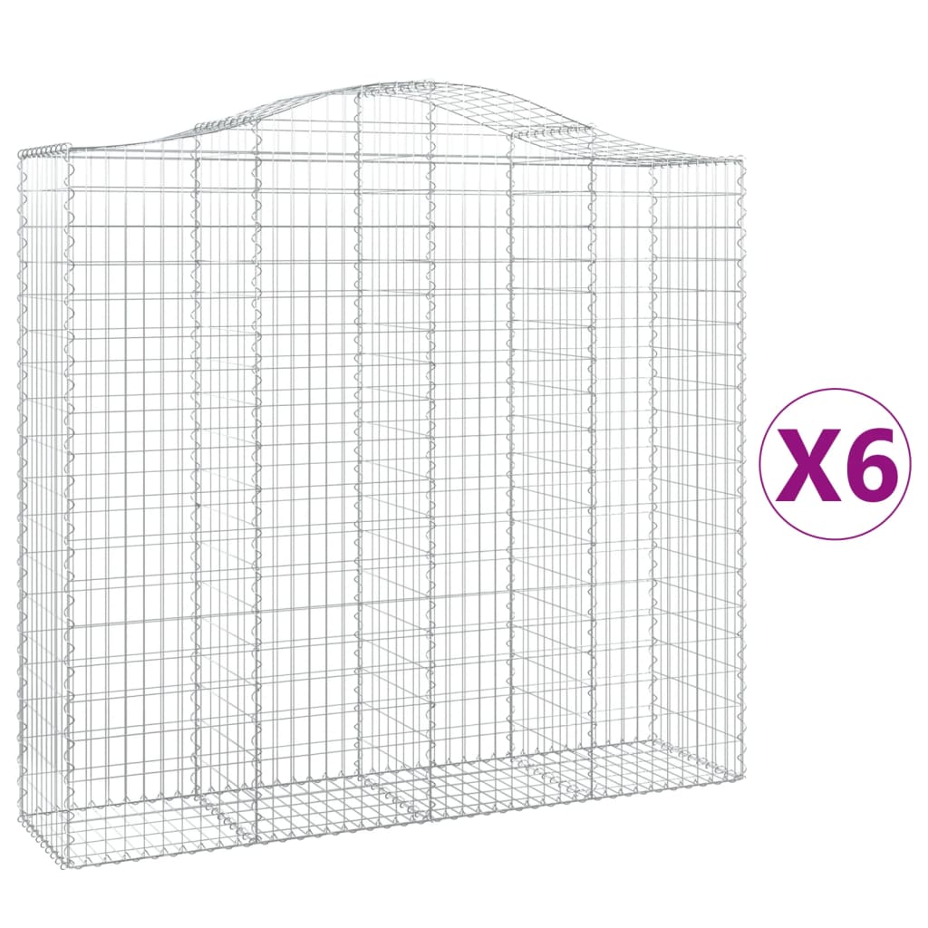Kaarevat kivikorit 6 kpl 200x50x180/200 cm galvanoitu rauta - Sisustajankoti.fi