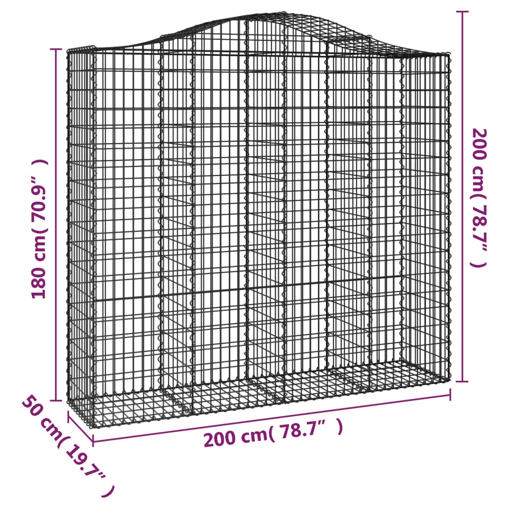 Kaarevat kivikorit 6 kpl 200x50x180/200 cm galvanoitu rauta - Sisustajankoti.fi
