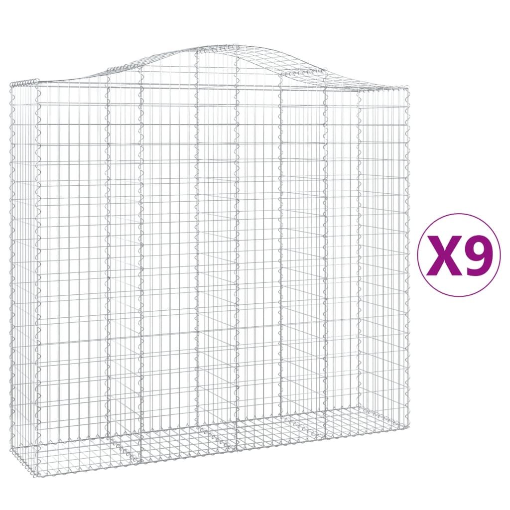 Kaarevat kivikorit 9 kpl 200x50x180/200 cm galvanoitu rauta - Sisustajankoti.fi