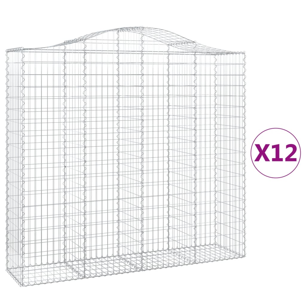 Kaarevat kivikorit 12 kpl 200x50x180/200 cm galvanoitu rauta - Sisustajankoti.fi