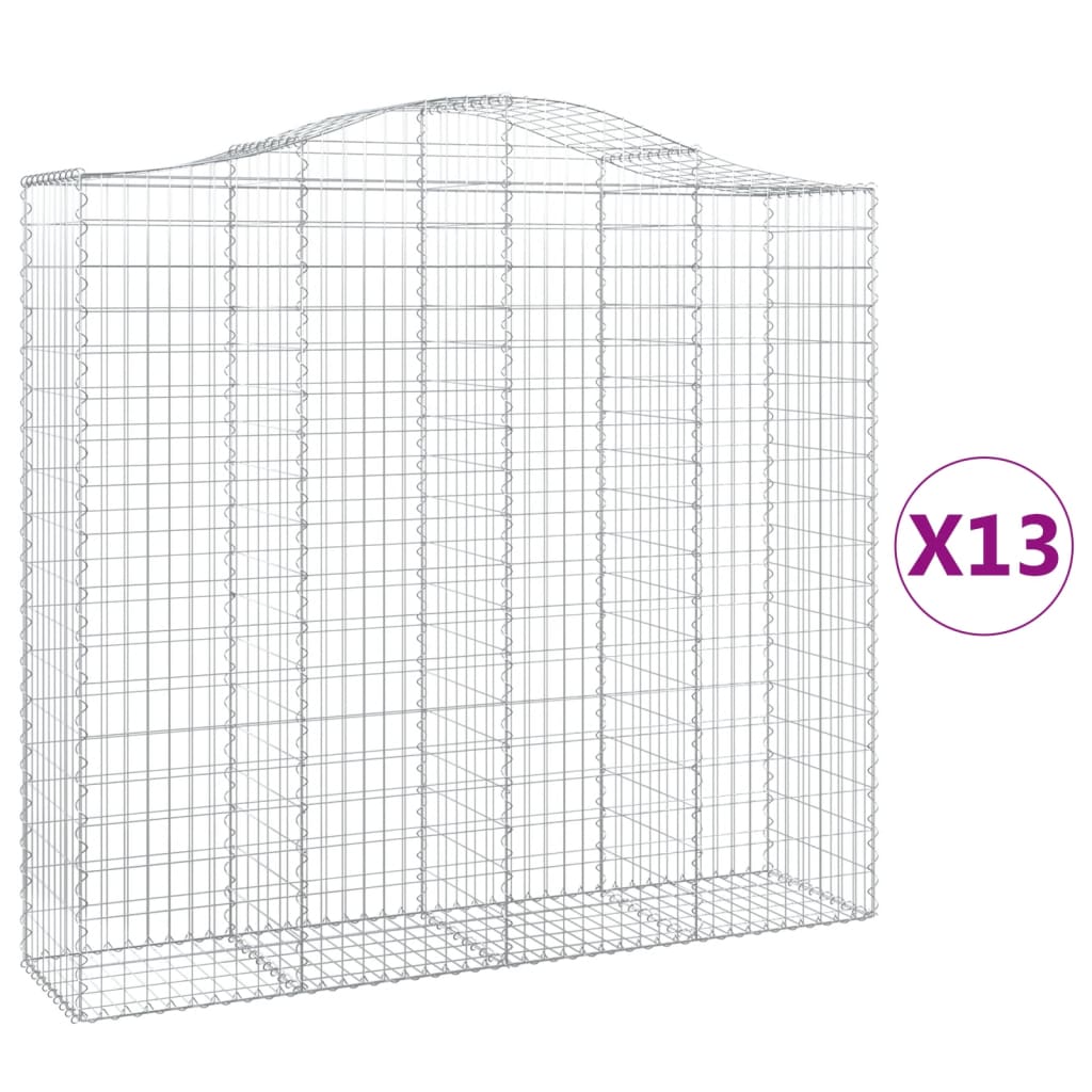 Kaarevat kivikorit 13 kpl 200x50x180/200 cm galvanoitu rauta - Sisustajankoti.fi