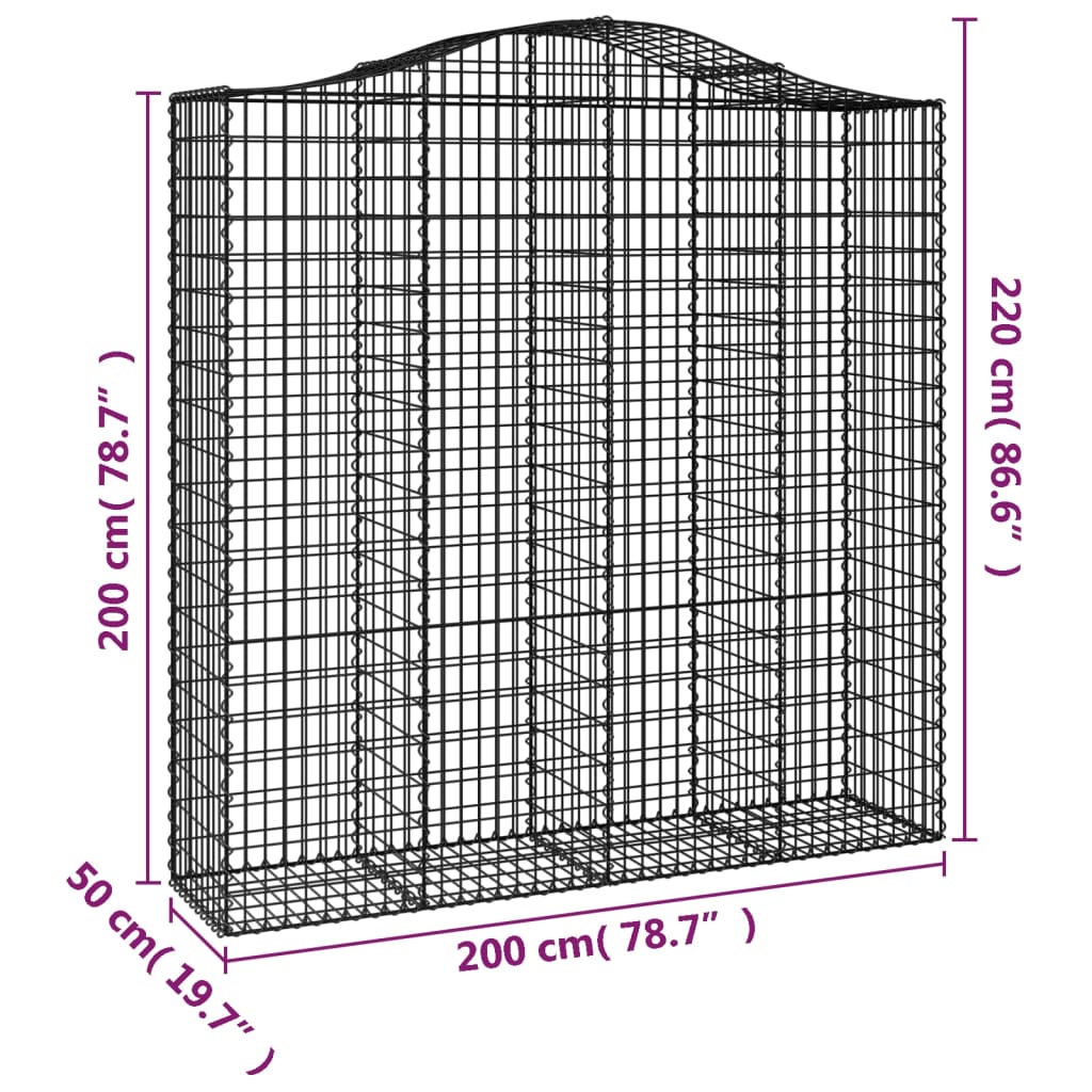 Kaarevat kivikorit 6 kpl 200x50x200/220 cm galvanoitu rauta - Sisustajankoti.fi